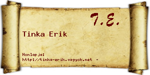 Tinka Erik névjegykártya